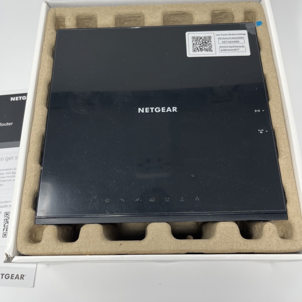 NETGEAR AC1600 Wifi Cable Modem Router C6250 - Black